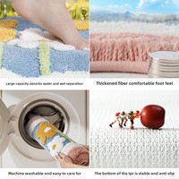 Petit tapis de bain antidérapant frais Absorption d'eau forte à séchage rapide tapis de flocage tapis de pied pour la maison salle de bain Style enfant