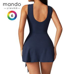 Yiwu Groothandel Custom Mouwloze Ronde Hals Gekruiste Tailleband Rok Zoom Tennisjurk Dames Tenniskleding Voor De Zomer - Product Image 2