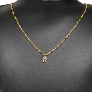 5個/袋 ステンレススチール製 10mm 英字アルファベットチャーム ダイヤモンドペンダント ネックレス ブレスレット ピアス アンクレット用パーツ - Product Image 6