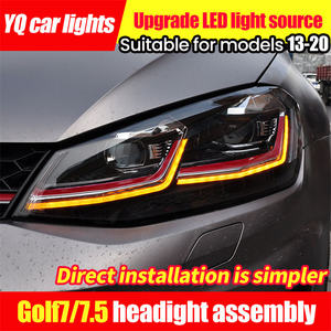 Pour Volkswagen <span class=keywords><strong>Golf</strong></span> <span class=keywords><strong>7</strong></span> Ensemble de phares <span class=keywords><strong>Golf</strong></span> <span class=keywords><strong>7</strong></span> MK7 2013-2017 Phare LED à direction dynamique DRL Lentille à double faisceau Bi-xénon HID - Product Image 3