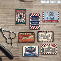 Letrero Metálico para Barbería con Diseño de Peine y Tijeras, Decoración Vintage de Pared para Salón de Peluquería y Afeitado