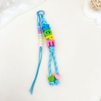 Cordon tressé en polyester avec perles lettres, style Miu, pour breloque de sac DIY, perles lettres colorées, cordon de suspension pour sac