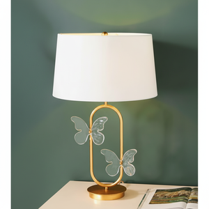 Lampe de table papillon ovale doré. Pièce d'art unique! Disponible aux prix de gros. - Product Image 1