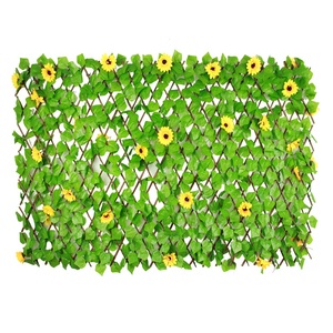 Salice artificiale in <span class=keywords><strong>legno</strong></span> tralicci con vivaci foglie di girasoli, giardino espandibile Privacy recinzione, siepe pareti verdi - Product Image 1