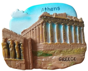 Aimant de réfrigérateur souvenir en résine 3D, Palais d'Athènes grec, artisanat en résine - Product Image 1