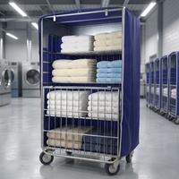Grande conteneur à roulettes pour le stockage en entrepôt hospitalier et industriel de la blanchisserie, avec housses intérieures et extérieures pour sacs de linge