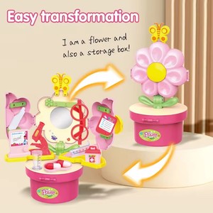 Ensemble de jeu éducatif <span class=keywords><strong>4</strong></span>-en-1 pour enfants : maisonnette, outils, pot de fleurs, fonctions sonores et lumineuses, en plastique, pour jeu de rôle préscolaire - Product Image 4