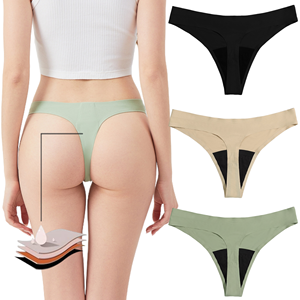 Ventes en gros de culottes menstruelles invisibles sans couture à 4 couches, imperméables, confortables et respirantes - Product Image 1