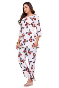 ชุดเซ็ตเสื้อคอกลมสีขาวพิมพ์ลายสำหรับผู้หญิง รวมถึงไซส์พลัสถึง 6xl ผ้าไมโคร คิรัน เน็กซัส - Product Image 3