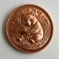 Pièce de monnaie souvenir en cuivre pur, 1 OZ, avec relief 3D détaillé, motif panda chinois, pour collection et cadeaux commémoratifs