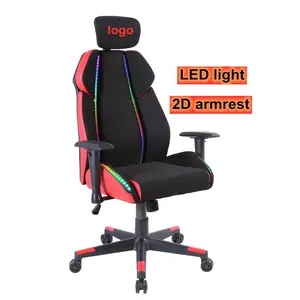 Poland Market Gaming chaise ergonomiczne krzeslo gamingowe z diodami LED Plastic Frame Adjust angel headrest office chair Fabric
