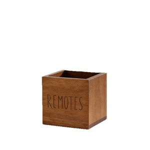 Caja de almacenamiento de madera para control remoto, organizador cuadrado de madera maciza sin tapa para sala de estar - Product Image 4