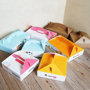 Caja a dos aguas personalizada para comida caliente, pollo frito, donas, dulces y postres, embalaje para llevar con asa para panadería o uso de comida rápida - Product Image 2