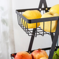 YINJIANG Panier de rangement à trois niveaux en métal pour fruits et légumes, support de comptoir de cuisine multifonctionnel et pratique
