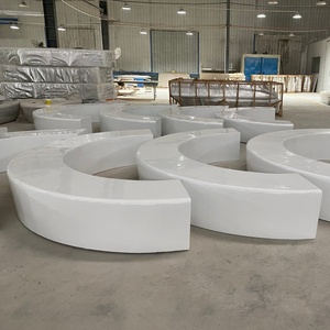 Jardinières personnalisées avec banc, en fibre de verre, grandes jardinières d'extérieur, mobilier commercial d'extérieur - Product Image 4