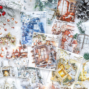 Hot Paper Trace Snowflake Falling Corner Series Pet Landscape Sticker Pack Retro Ins Diary Diy Escena Decoración Pegatinas. - Product Image 1