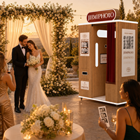 Machine à photos vintage de luxe, style bois, photomaton pour mariage, événement, fête, location, application commerciale