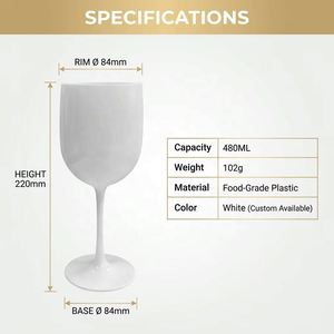 Wholesale Reusable <b>Plastic</b> Wine <b>Glasses</b> 450ml Unbreakable Tritan Shatterproof Custom Color Logo OEM for Restaurant Bar - Product Image 2