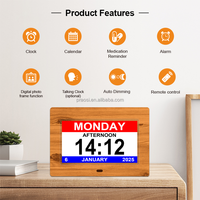Pro 7 "jam tangan kalender Digital, jam tangan kayu ekstra besar dengan Alarm, pengingat, kalender Digital DST otomatis untuk orang tua