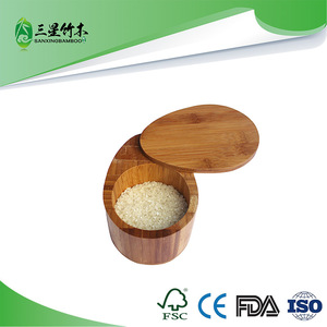 Creative rotating <b>bamboo</b> seasoning <b>container</b>, kitchen seasoning storage box, salt shaker, factory direct sales of <b>bamboo</b> boxes. - Product Image 5