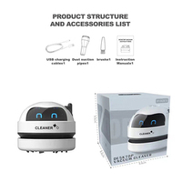 NOUVEAU Aspirateur Robot Portable Mignon Mini pour Voiture, Salle de Classe, Bureau, Nettoyage de Clavier – Outil de Bureau Pratique et Portable