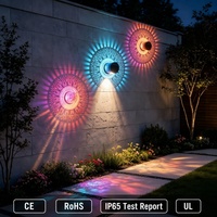 Lampe solaire Mandala Arbre de Vie, décoration de jardin extérieure, 6 couleurs dégradées, lampe de nuit pour cour, patio, balcon