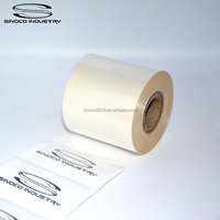 Étiquettes transparentes en BOPP à transfert thermique imperméables, cercles, carrés, rectangles, étiquettes de codes-barres compatibles avec les imprimantes thermiques