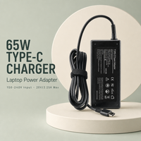 Chargeur USB-C 65W Version Globale, Entrée Large Plage de Tension 100-240V, Adaptateur Secteur Type-C pour Voyage, Bureau et Domicile