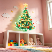 Enseigne néon personnalisée en forme de sapin de Noël, lumière néon LED en forme de sapin de Noël pour mur de maison, vitrine de magasin, décoration de Noël