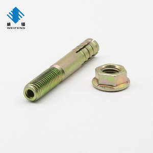 Ancre à tête cylindrique avec écrou à bride en acier au carbone zingué jaune de haute qualité, fournie par une usine chinoise de fixations - Product Image 2