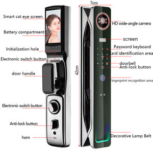 Smart <strong>Door</strong> Lock Fingerprint Password with Security Face <strong>Camera</strong> Smart Biometric Electronic Key Electronic Lock with Live <strong>Intercom</strong> - Product Image 5