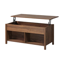Table basse en bois relevable moderne avec compartiment caché Mobilier de salon Table d'appoint pour canapé à usage domestique