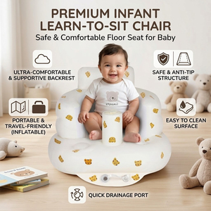 Sofá Inflable para Bebés de <span class=keywords><strong>3</strong></span>+ Meses con Barrera y Bomba de Aire Integrada para Dormitorio, Sala de Estar, Viajes, Camping, Diseño de Tigre - Product Image 4