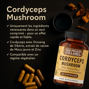 Sıcak Fırsat OEM Kordyceps Mantarı Kapsülleri %100 Doğal %100 Saf Yetişkin Enerji Yönetimi Takviyesi - Product Image 4