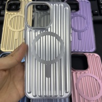 Étui de téléphone à anneau magnétique avec motif rayé vertical pour iPhone 17 16 15 14 Pro Max, coque rabattable en TPU+PC IMD couleur dégradée