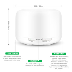 7 видов цветов умный большой круглый увлажнитель 500 мл с воздушным динамиком, роскошный автомобильный диффузор, Электрический испарительный источник - Product Image 2