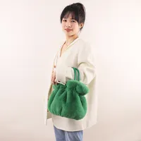 Fuzzy, Soft, Plush, Fluffy Women's Plush Underarm Bag, Ladies Fluffy  Shoulder Bag, Solid Color Hand Purse, Top Handle Bag Minimalist Knot Decor  Fluffy