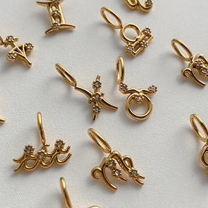 Pendentif en acier inoxydable incrusté de zircon, certifié CE, vente en gros d'usine, douze signes du zodiaque - Product Image 3