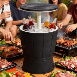 Mesa de Patio Ajustable con Enfriador, Mesa de Bar para Patio, Muebles de Terraza, Mesa Enfriadora para Fiestas, Cerveza, Vino y Bebidas - Product Image 6