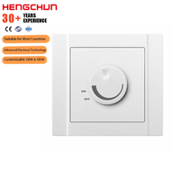 Interrupteur rotatif 1 voie 1 gang pour variateur de lumière, blanc, encastré, contrôleur d'éclairage mural - Vente en gros