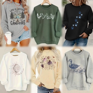 Women's Autumn Winter Casual Knitted Sweatshirt Pullover Loose Fit Soft Warm Solid Color Tops Bulk Wholesale - Product Image 4