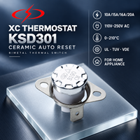 Thermostat XC KSD301 en céramique à réinitialisation automatique 10A 110V-250V AC 0-210 ° Interrupteur thermique bimétallique C UL TUV VDE pour appareils électroménagers