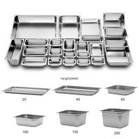 Edelstahl GN-Behälter 1/9 bis 2/1 für Eiscreme, Gastronorm-Behälter für Catering & Hotels, polierter Deckel, Restaurant-Buffet-Servierausrüstung