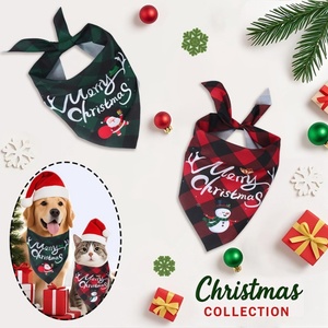 Individuelles Sortiment Weihnachts-Haustier-Bandana-Set Weicher Stoff Zum Binden Hundeschal mit Verschiedenen Mustern Haustier-Sabbertuch für Hunde und Katzen - Product Image 1