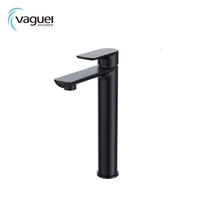 Vaguel hôtel de luxe salle de bain laiton chromé noir mitigeur évier monté sur le pont robinet de lavabo 35mm cartouche en céramique