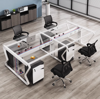 Couleur en option nouveau design moderne taille standard incurvé cloisons modulaires en aluminium poste de travail meubles de cabine de bureau