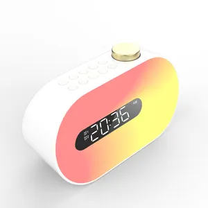 新产品创意2023双阿拉姆夜灯贪睡功能多功能家用蓝牙扬声器
