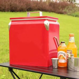 Vintage Ice Box 13L PP & Metal Retro <b>Cooler</b> in White Keeps Wine Food & <b>Drinks</b> Cold 48hrs Portable <b>Cooler</b> Box - Product Image 4
