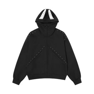 YIZE all'ingrosso rivetto in poliestere moda uomo felpe <span class=keywords><strong>con</strong></span> <span class=keywords><strong>cappuccio</strong></span> pieno Zip up <span class=keywords><strong>felpa</strong></span> <span class=keywords><strong>con</strong></span> le <span class=keywords><strong>corna</strong></span> - Product Image 1
