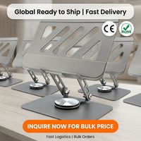 Support de téléphone portable en aluminium rotatif à 360°, pliable à double axe, pour bureau, compatible tablette, certifié BSCI, de notre usine avec 18 ans d'expérience, vente en gros